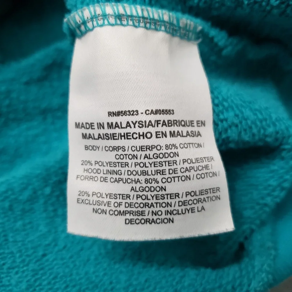 Nike Sweatshirt Womens Medium Green Full Zip Hooded Spell Out Fleece